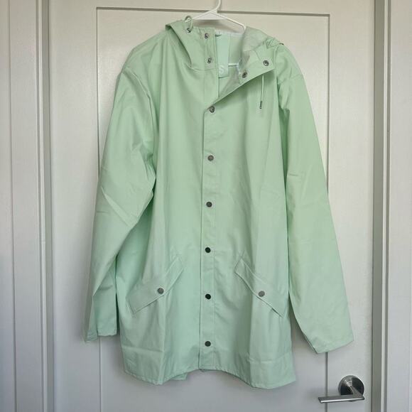 NWT Rains Long Jacket in Mineral, Unisex Size XL - Picture 6 of 8
